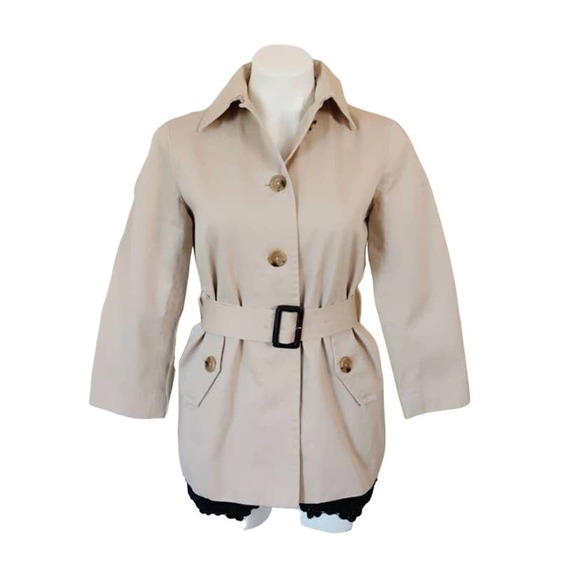 Banana Republic Tan Short Trench Coat, XS * wom897 - Picture 3 of 13